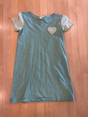 Crewcuts light teal knit tee with heart tag